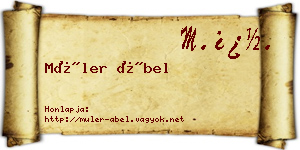 Müler Ábel névjegykártya